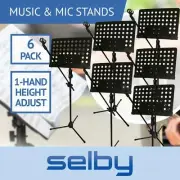 6x Sheet Music Stands with Mic Boom Arm Bulk Buy for Stage Studio School Home
