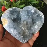 601g National Blue Celestite Crystal Geode Cave Mineral Specimen Mh1039