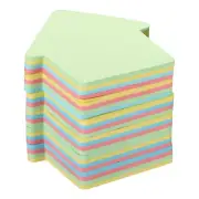 6Pcs 2.7"x2.7" House Shape Sticky Notes, 100 Sheets/Pad Memo Pads, 4 Colors