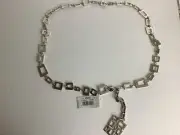 Brighton Piazza Hammered Silver Chain Belt Size XL NWT $85