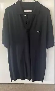 RM WILLIAMS Mens Blue Short Sleeve Polo Shirt Size M Casual Rod