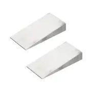 2 Pcs Metal Wedge Shims, 4.8x2.4x0.8" Triangle Flange Steel Wedge, Silver Tone