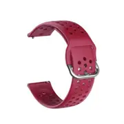 Catzon 20/22mm Quick Release Silicone Breathable Strap for Samsung Gear S3/Active 2/Huawei Watch GT-WineRed