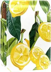 Lipstick Case,Portable Makeup Bag Cosmetic Pouch,Lipstick Holder Makeup Organizer,Tropical Leaf Lemon