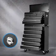 GGP 15 Drawer Tool Box Cabinet Chest Trolley Toolbox Garage Storage Box