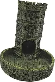 JWQFBC Tabletop Roleplaying Game Dice Tower with Wall Carving Feature, Yellow Green