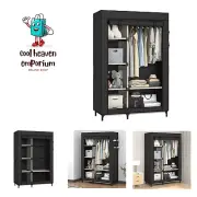 Canvas Wardrobe Portable Closet Wardrobe Clothes Storage with 6 Shelves and H...