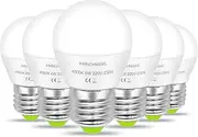 E27 LED Light Bulb Neutral White 6 W Replaces 60 W Incandescent Bulb Neutral White 4000 K 220 V 230 V 600 Lumen G45 Socket Pack of 6 [Reusable]