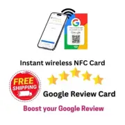 Social Media Smart Contactless NFC + QR code Google Review Card ⭐Unlimited Tap⭐
