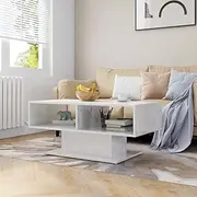 Coffee Table High Gloss White 103.5x50x44.5 cm Engineered Wood Accent Coffee Table