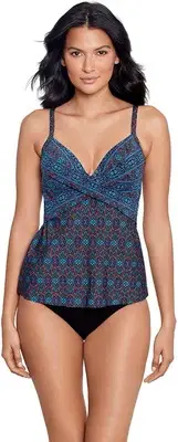 MIRACLESUIT DANUBE BLEU ALLURA TANKINI TOP BOTTOMS SWIMSUIT 2 PC SET 12