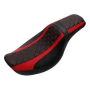 Black+Red Driver Passenger Seat Pillion Fit For Harley Dyna Super Glide 06-17 16
