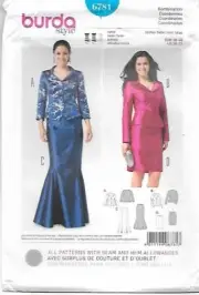 52 BURDA 6781: JACKET SKIRT SIZE 10-22 SEWING PATTERN