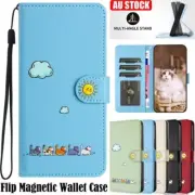 For iPhone 16e 15 14 Plus 13 12 Pro Max Wallet Case Flip Pattern Leather Cover