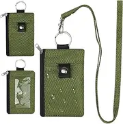 [ESOMAVRIX] Card Bag Blocking Zippered Card Wallet 4.5x3 Oxford Cloth Card Holder Wallet with Visual Window & Lanyard Waterproof Multi-Purpose Wallet for Cash, Coin, Card Bag/4412