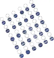 JOINPAYA 1 Set 1-100Tags Numbered Tags Key Ring Key Id Label Luggage Id Round Number Luggage Label Ring Brass Keychain Id Blank Metal