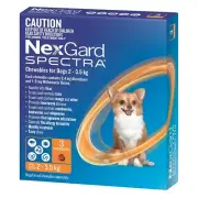 NEXGARD SPECTRA Dogs 2-3.5kg 3 Pk & 6Pk Flea & Tick Treatment Pet Dog Chewable