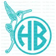 Custom Yeti Sized Hummingbird Monogram Vinyl Decal Sticker Fits RTIC Sticker