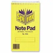 5x Spirax 541 Notepad 96 Pages 7mm Ruled Spiral Top Opening School Book 147X87MM
