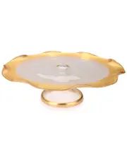 Alice Pazkus 12in Footed Cake Stand With Gold