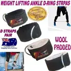 NEW Wool Weight Lifting D-Ring Pulley Cable Ankle Attachment Gym Leg Strap