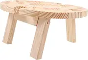 IWOWHERO Wooden Round Portable Table Food Serving Desk Snacks Storage Wine Table Australian Outdoor Event
