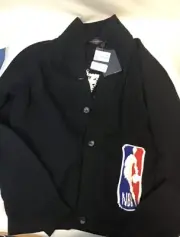 Louis Vuitton Knit Cardigan NBA Collaboration Men's XL Size Black Nylon Rayon