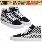 Vans Sk8-Hi Reissue 38 LX Checkerboard Black Off White VN000CR02BO Men's Size