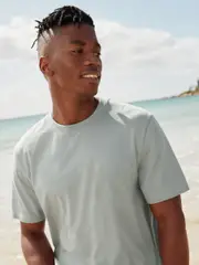 Grey Silver Regular Fit Essential Crew Neck Cotton T-Shirt (U92669) | $15