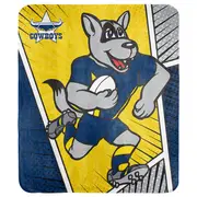 North QLD Queensland Cowboys NRL Coral Fleece Mascot Design Rug Blanket