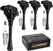 Set of 4 Ignition Coil Pack & Spark Plugs Fits for 2007 2008 2009 2010 2011 2012 2013 2014 2015 2016 Nissan Altima Sentra Versa Cube Rogue FX50 Replaces# UF708