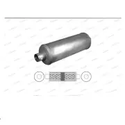 Redback Universal Truck Muffler - 8" Round 24" Long ID 3" C/C O/Cham/Baff