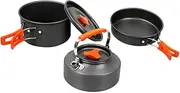 BIUDECO Non-Stick Portable Camping Cooking Pot Outdoor Cooking Set Kettle Pan Compact for Hiking Camping