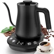 Gooseneck Electric Kettle: Tea Kettle with ±1℉ Temperature Control, 0.8L/1200W F