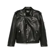 [Prada] Prada Leather Biker Jacket 40 IT BLACK