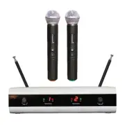 2CH Handheld Microphones VHF Wireless Church Karaoke Mic System for KTV Stage