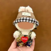 Labubu doll clothes 17cm canvas blind box pendant, first and second generation vinyl plush toy set——colour:LBB-23,height:17cm