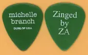 Michelle Branch 2002 Zinged By ZA Tour Dunlop Color Series Green Guitar Pick