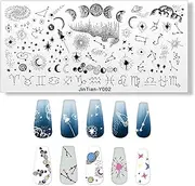 RUNRAYAY Moon & Star Nail Stamp Plate, Constellation Theme Nails Art Stamping Stencils, Nail Plate Template Image Stainless Steel Nail Art Tools Starry Sky Series