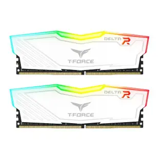 【Team 十銓】T-FORCE DELTA RGB 炫光 DDR4 3200 64GB 32Gx2 CL16 白色 桌上型超頻記憶體