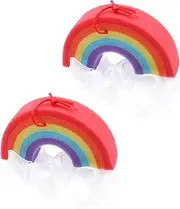 MERRYHAPY 2pcs Bath Flower Shower Rainbow Bath Ball For Women Bubble Rainbow Bath Pouf Rainbow Loofah Bath Color Soft Household Bath Balls Skin Bath Balls Bath Use Balls Sponge