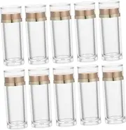 10pcs Health Care Packaging Bottle Liquids Pantry Storage Containers Dry Clear Container Travel Bottles Apothecary Jars Pill Vial Container Acrylic Transparent