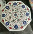 2' Italian Marble Coffee Table Top Side Table Inlay Gems Stones Pietra Dura vv
