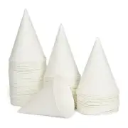 AQUEENLY 6 Oz Snow Cone Paper Cups 100 Piece White