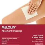 Melolin Absorbent Dressing 10cm x 10cm 3 Pack