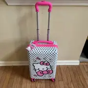 Sanrio Hello Kitty 360 degree Rolling Hard Shell Suitcase Luggage Carry On - NWT