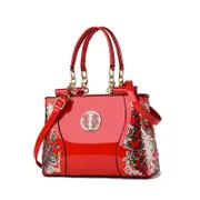 Nevenka Patent Leather Sequins Handbags for Ladies Hobo Bag-Red