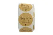 500 Pieces X 'Thank You' Label Adhesive Round Stickers 25mm Roll