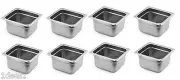 1/6 Size Standard Anti-Jam Stainless Steel Steam Table / Hotel Pan - 4" (8) Pack