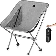 Naturehike Ultra-Light Camping Chair, Portable Folding Backpacking Chair, Compact Camping Chair with Carry Bag for Outdoor Camp Hiking Backpack Beach Travel (Gray)